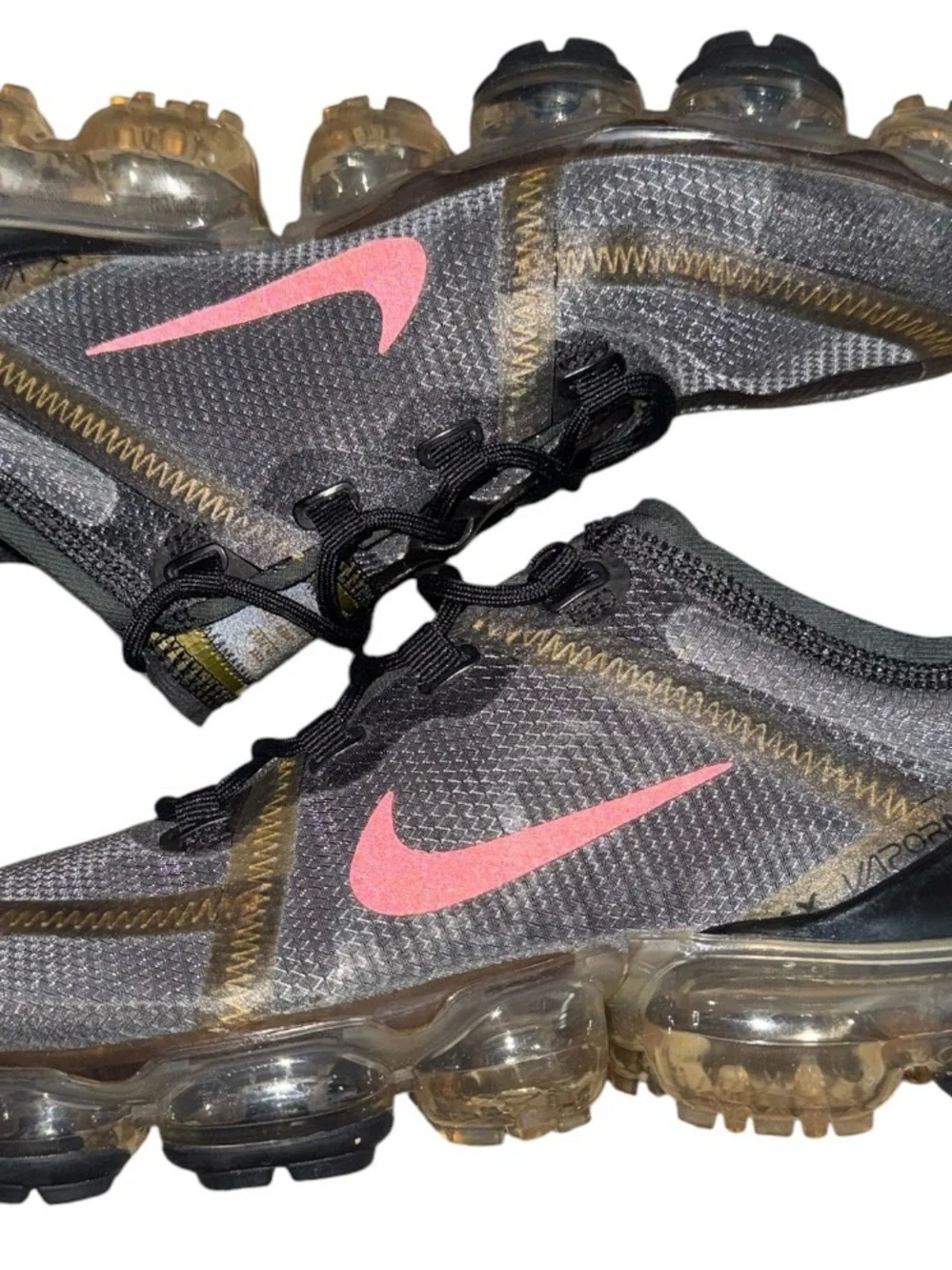 Nike Women’s Black Athletic Sneakers with Pink Swoosh